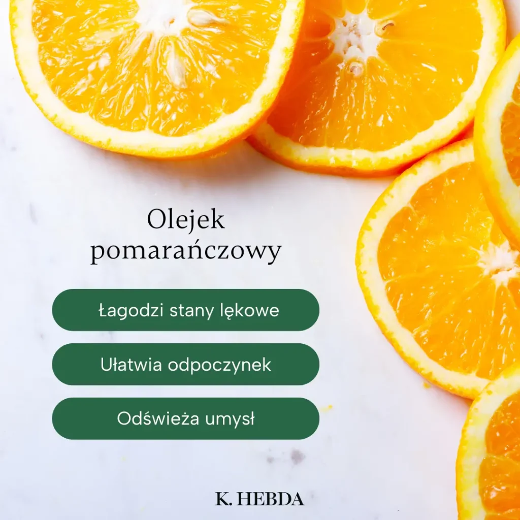 Właściwości olejku pomarańczowego infografika