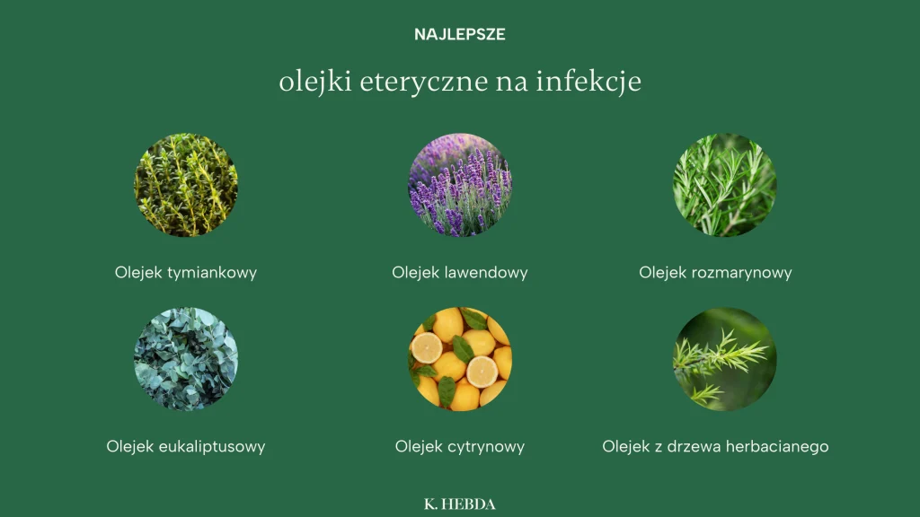 Olejki eteryczne na infekcje infografika