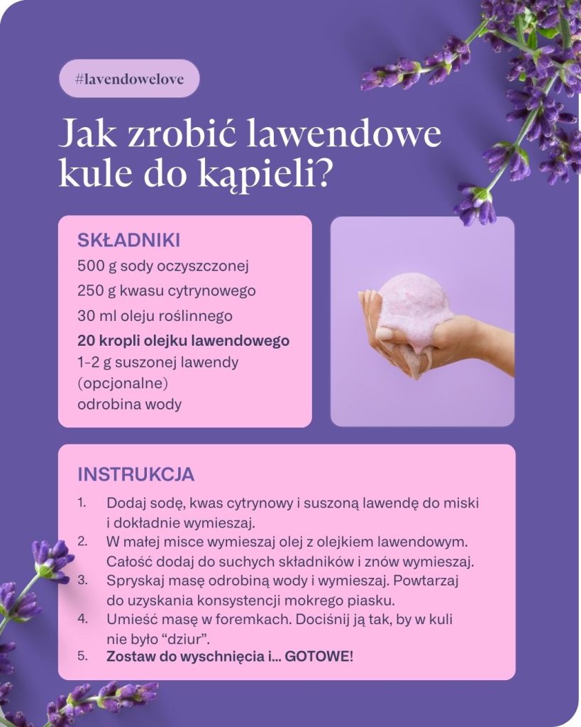 lawendowe kule do kąpieli - infografika